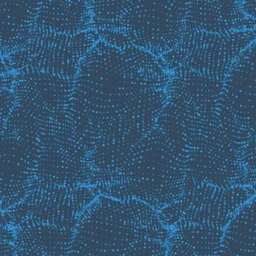 Abstract vector blue wave mesh background. Point cloud array. Chaotic light w Stock Illustration