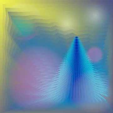 Abstract vector blured background with blue christmas tree Stock Illustration