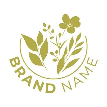Abstract Vector Botanical Leaf Logo Design Template Stock Illustration