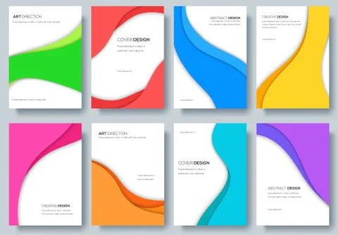 Abstract vector brochure cards set. Print art template of flyear, magazines Stock Illustration