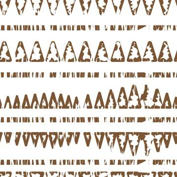 Abstract vector Brown white repeat seamless pattern. Illustration with cut ag Illustrazione stock