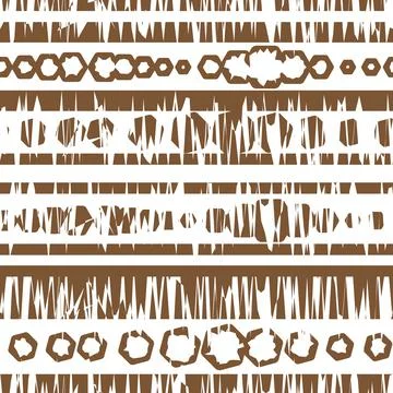 Abstract vector Brown white repeat seamless pattern. Illustration of geaometr Illustrazione stock