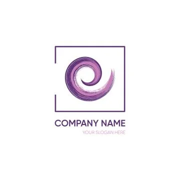 Abstract vector brush stroke spiral logo design Illustrazione stock