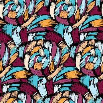 Abstract vector brush strokes seamless pattern Illustrazione stock