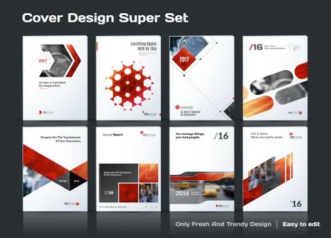 Abstract vector business template set. Brochure layout, cover mo Stock Illustration