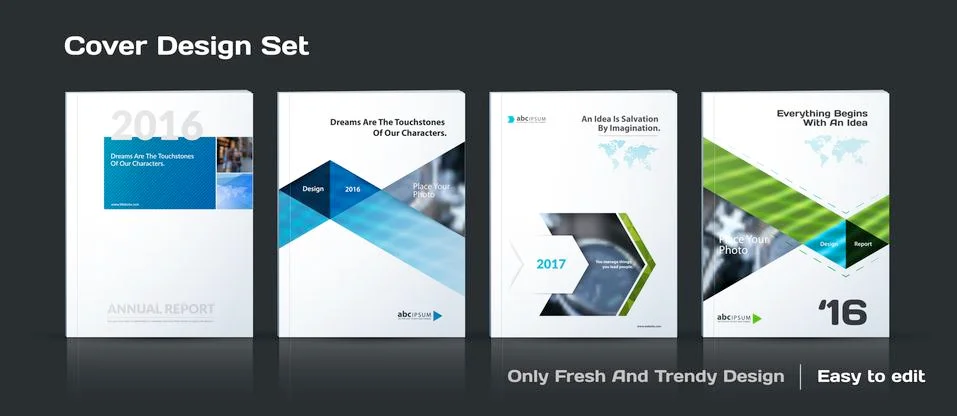 Abstract vector business template set. Brochure layout, cover mo Stock Illustration