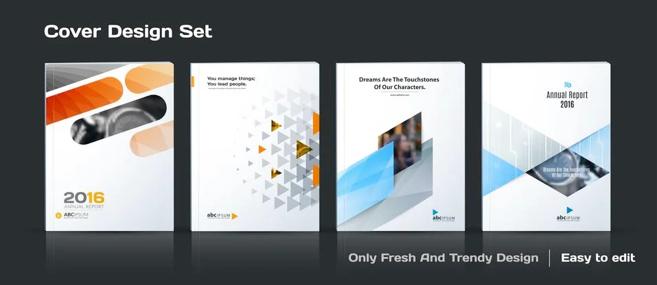 Abstract vector business template set. Brochure layout, cover mo Stock Illustration