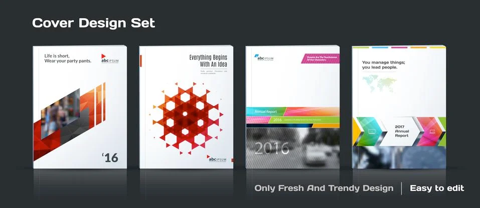 Abstract vector business template set. Brochure layout, cover mo Stock Illustration