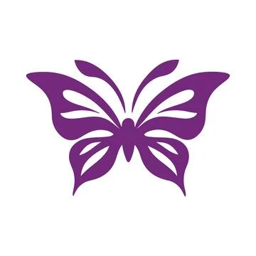 Abstract Vector Butterfly Flying Icon or Logo Design Template Stock Illustration