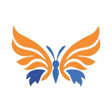 Abstract Vector Butterfly Flying Icon or Logo Design Template Stock Illustration