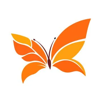 Abstract Vector Butterfly Flying Icon or Logo Design Template Stock Illustration