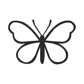 Abstract Vector butterfly outline or a butterfly line drawing Icon or Logo .. Stock Illustration