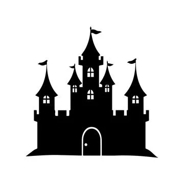 Abstract Vector Castle Icon or Logo Design Template Stock Illustration
