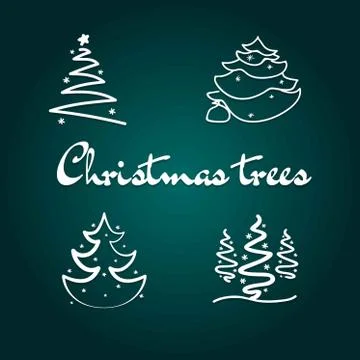 Abstract vector christmas trees Stock Illustration