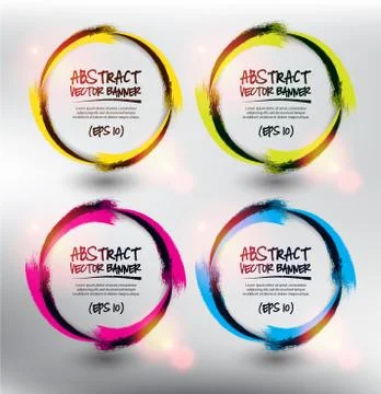 Abstract vector circle banners set of 4. Ilustración de archivo