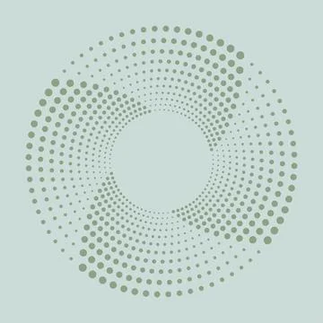 Abstract vector circle frame. Optical illusion pattern. Halftone dots logo Illustrazione stock