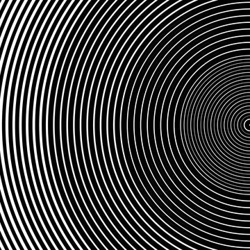 Abstract vector circle halftone black background. Gradient retro line pattern Stock Illustration