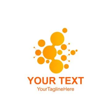 Abstract vector circle logotype. Orange unusual isolated chemistry logo. Viru Stock Illustration