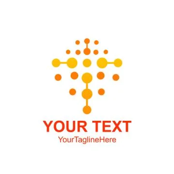 Abstract vector circle logotype. Orange unusual isolated chemistry logo. Viru Stock Illustration