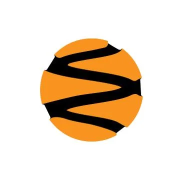 Abstract vector circle logotype. Orange from black unusual isolated logo. Stock Illustration