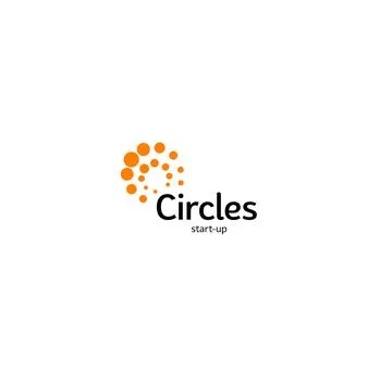 Abstract vector circle logotype. Orange unusual isolated chem logo. Virus icon Stock Illustration
