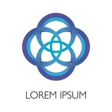 Abstract vector circular chain links logo template Stock Illustration