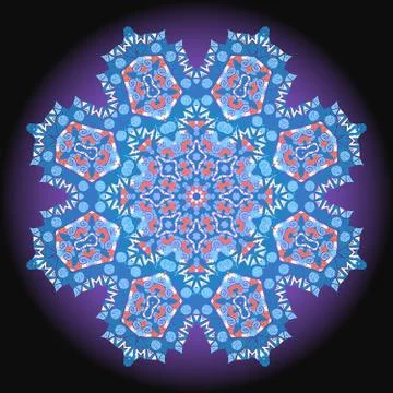 Abstract vector circular floral pattern ornamental background Stock Illustration