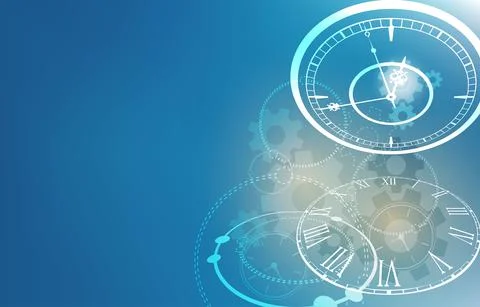 Abstract vector clock futuristic concept Stock Illustration