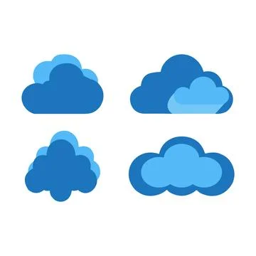 Abstract Vector Clouds Pack Icon Design Template Stock Illustration