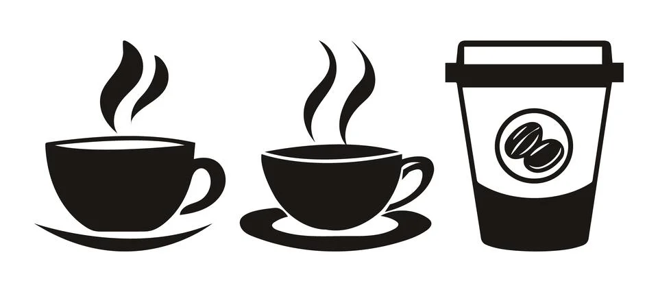 Abstract Vector coffee cups Icon or Logo Design Template Stock Illustration