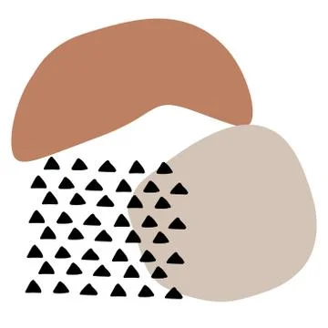 Abstract vector collage with brown shapes and black triangles. Stock Illustration