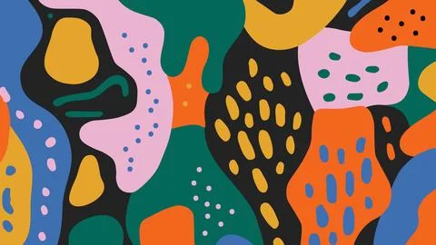 Abstract vector collage with hand drawn organic shapes and graphic elements Illustrazione stock