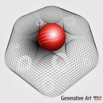 Abstract vector color generative art objects background template Illustrazione stock