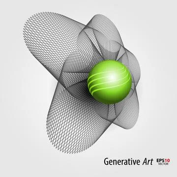 Abstract vector color generative art objects background template Illustrazione stock