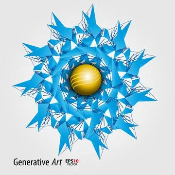 Abstract vector color generative art objects background template Stock Illustration