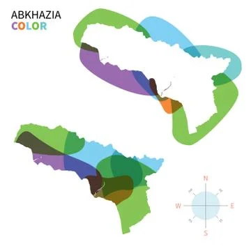 Abstract vector color map of Abkhazia with transparent paint effect. Stock Illustration