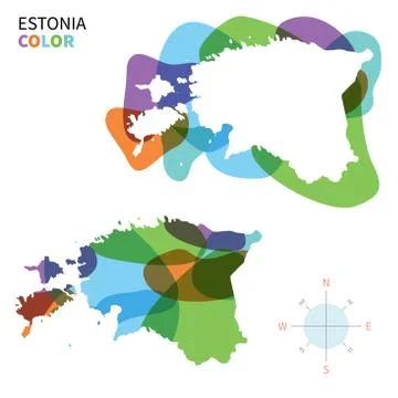 Abstract vector color map of Estonia with transparent paint effect Stock-Illustration