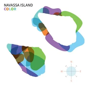 Abstract vector color map of Navassa Island with transparent paint effect. Stock-Illustration