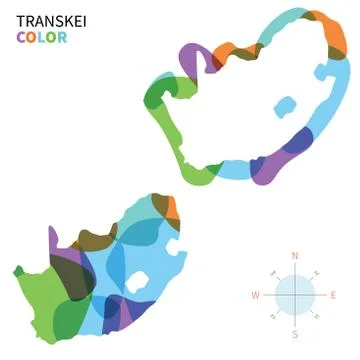 Abstract vector color map of Transkei with transparent paint effect. 스톡 일러스트