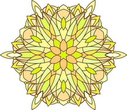 Abstract vector color round lace design - mandala, ethnic decorative element. Stock Illustration