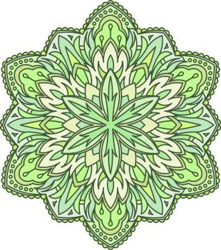 Abstract vector color round lace design - mandala, ethnic decorative element. Stock Illustration