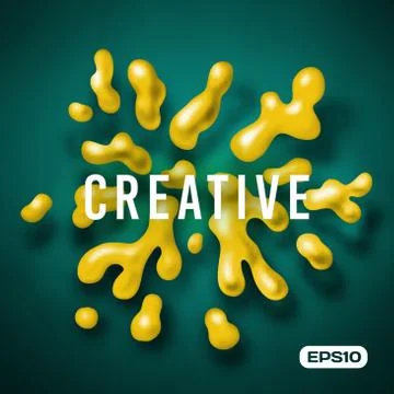 Abstract vector color splash background paint fluid colorful ink splatters Stock Illustration