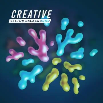 Abstract vector color splash background paint fluid colorful ink splatters Stock Illustration