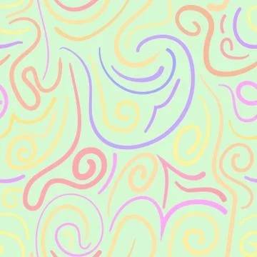 Abstract vector colored swirls seamless pattern Stock Illustration