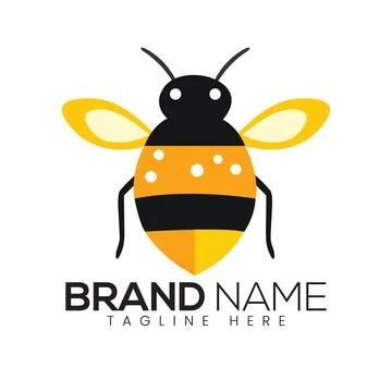 Abstract Vector Colorful Bee Icon or Logo Design Template Stock Illustration