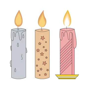Abstract Vector Colorful Candles Icon Design Template Stock Illustration