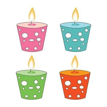 Abstract Vector Colorful Candles Icon Design Template Stock Illustration