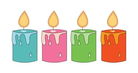 Abstract Vector Colorful Candles Icon Design Template Stock Illustration