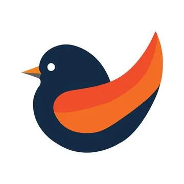 Abstract Vector Colorful Flying Bird Icon or Logo Design Template Stock Illustration
