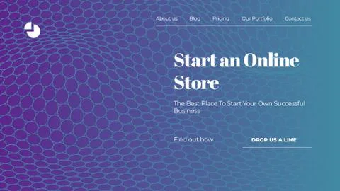 Abstract Vector Colorful Gradient Landing Page Template Stock Illustration